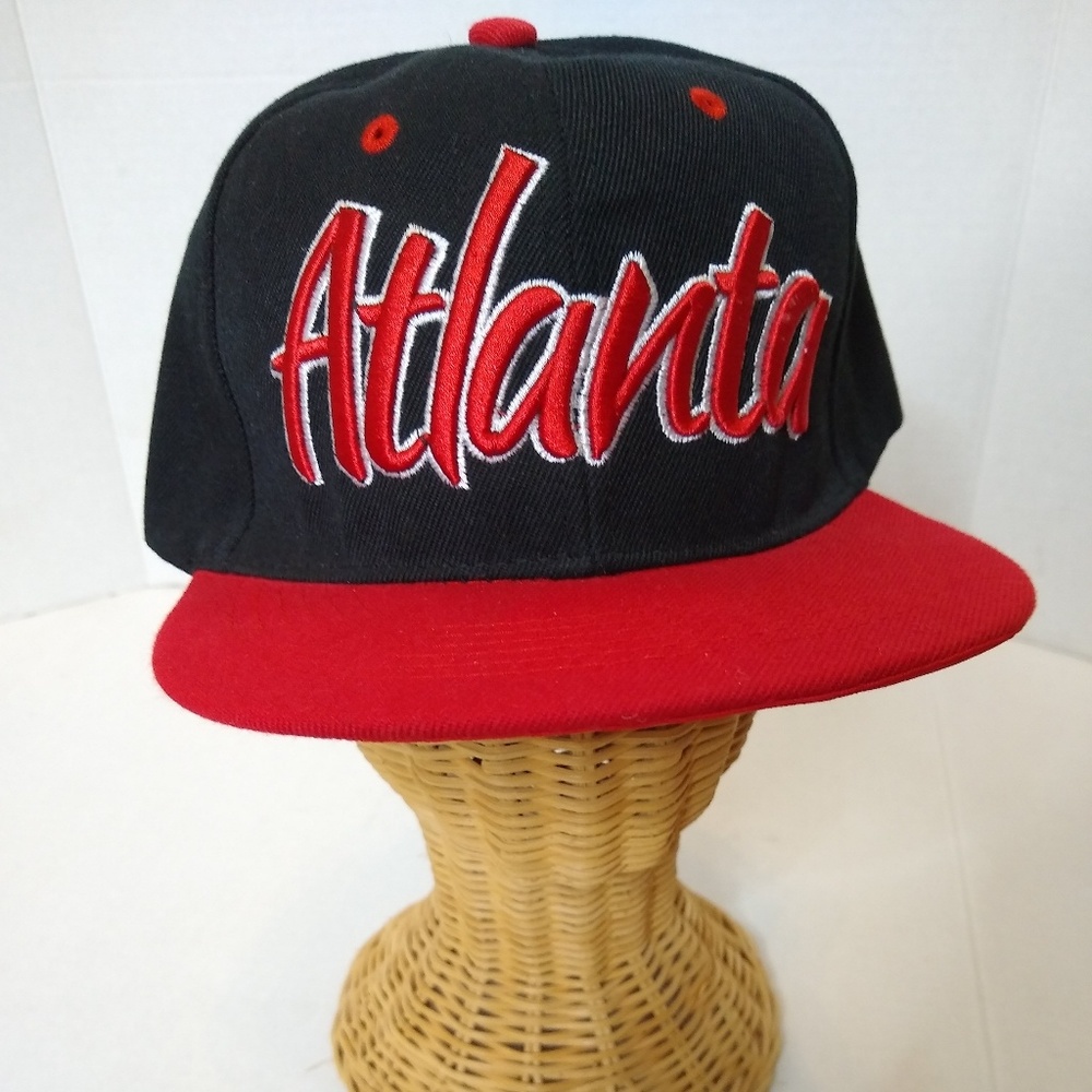 Atlanta Baseball Hat Cap Black/Red Snapback Dad